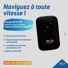 an advertisement for a wireless router with the message'navigez d'toute vitesse '