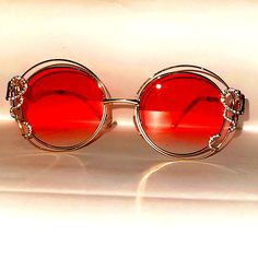 Nwot Sexy Red Blinged-Out Retro Sunshades Red Sunglasses With Gradient Lenses For Spring, Chic Red Sunglasses For Spring, Red Sunglasses For Spring Beach Occasions, Red Sunglasses For Beach In Spring, Red Tinted Sunglasses For Party, Red Sunglasses For Summer Beach, Chic Red Sunglasses For Party, Trendy Red Sunglasses For Evening, Red Tinted Sunglasses For Vacation