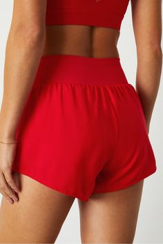 Sun Chaser 3" Short Fabletics red female Activewear >> Womens >> Bottoms >> Shorts regular Running/Training Hidden Pockets Red Stretch Athletic Shorts For Beach, Red Stretch Activewear For Summer, Red Short Bottoms For Yoga, Summer Training Bottoms, Red Activewear With Elastic Waistband For Workout, Summer Training Activewear With Contoured Waistband, Red Go-dry Athletic Shorts For Summer, Red Go-dry Shorts For Summer, Red Summer Training Activewear