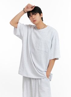 mens-oversized-cozy-pocket-t-shirt-ig402 Oversized Gray Urban T-shirt, Urban Oversized Gray T-shirt, Gray Crew Neck T-shirt For Loungewear, Gray Oversized Short Sleeve T-shirt, Short Sleeve T-shirt With Pockets For Loungewear, Casual Heather Grey T-shirt For Loungewear, Oversized Casual T-shirt For Loungewear, Heather Grey Cotton T-shirt For Loungewear, Gray Cotton T-shirt For Loungewear