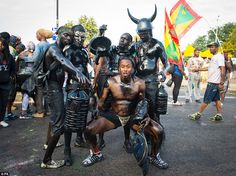 a group of people dressed up in costumes