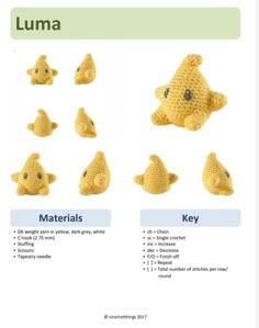 the instructions for how to crochet a stuffed animal with pictures and text below