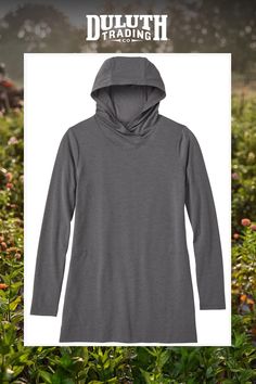 Don’t let sweat leave you out in the cold – go for a Dry and Mighty Hoodie Tunic! Patented DriRelease® wicking polyester pulls moisture and perspiration away from the skin to the exterior of the fabric, where it can evaporate quickly. Tunic Hoodie, The Skin, Exterior, Skin, Fabric