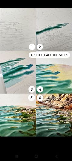 the steps to paint an ocean scene with watercolors