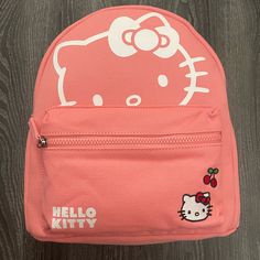 Brand New Measurement Approx : 11.5” X 9.5” X 5.5” Hello Kitty Backpack For Everyday Use, Everyday Hello Kitty Backpack, Pink Hello Kitty Standard Backpack, Pink Cat Design Backpack For Everyday Use, Everyday Cat Design Standard Backpack, Cat Design Standard Backpack For Everyday, Back To School Cat Design Backpack, Hello Kitty Backpack For Daily Use, Hello Kitty Print Travel Backpack