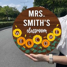 ✔ Title:Personalized 2D/3D Teacher Door Sign, Sunflower Classroom Door Hanger, Teacher Name Sign, Teacher Classroom Decor Gift, Teacher Welcome Sign This beautiful sunflower classroom door sign is made of plywood and single-side printing using UV technology. This sign has 4 different sizes that are 8 inches, 12 inches, 14 inches, and 18 inches in diameter. Its thickness is 5mm of high-quality Plywood. It comes with free rope so it is 100% ready to hang on your door or wall the moment it arrives. ✔ Details:   + 2 options: 2D sign and 3D sign   + Materials: Plywood, single-side printing using UV technology   + Width: 8/12/14/18 inches   + Height: 8/12/14/18 inches   + Free rope --> Ready for hanging ✔ CUSTOME: If you have any ideas for custom, please contact me. I'm willing to design it for Sunflower Classroom Door, Sunflower Classroom, Teacher Welcome Sign, Teacher Welcome Signs, Teacher Classroom Decor, Teacher Door Sign, Classroom Door Signs, Teacher Door Signs, Teacher Name Signs