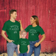 Little Farmer Shirt, Kids Farming Shirt, Farm T-shirt for Kids, Mama and Me Shirts, Family Farm Shirts 🚜  These shirts are custom designed by me and make great gifts for a farming family or a mini farmer.  These shirts are available in adult and toddler sizes too.  Keep farming! 🐄  Please feel free to message me with any questions you may have before ordering.  I'm happy to help! Kids will love this custom youth short sleeve tee. This lightweight side-seamed shirt maximizes comfort all day lon Casual Unisex T-shirt For Family, Funny Family Cotton T-shirt, Cute Cotton Shirt For Family Occasions, Funny Cotton T-shirt For Family, Unisex Cute Short Sleeve Shirt, Pre-shrunk Family Matching T-shirt, Pre-shrunk T-shirt For Family Matching, Casual Family T-shirt Unisex, Casual Unisex T-shirt For Family Events