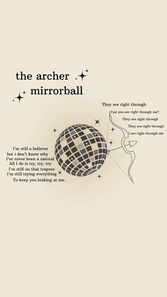 an advertisement with the words'the archer and mirrorball '