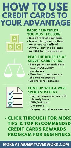 how to use credit cards to your advantage info graphic by momyoverwork com