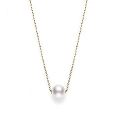 Mikimoto Akoya Single Pearl Pendant in 18K Yellow Gold Lavender Ring, Single Pearl Pendant, Akoya Pearl Necklace, Single Pearl, 18k Gold Chain, Cultured Pearl Necklace, Precious Jewels, Sea Pearl, Pearl Set