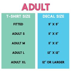 an adult and child size t - shirt sizes