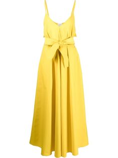 Banana Yellow, Tie Waist Dress, Skirt Long, Dress Yellow, Flared Skirt, V Neck Dress, Yellow Dress, Flare Skirt, Long Length