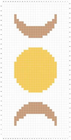 a cross stitch pattern with different shapes and sizes on the front, side, and back