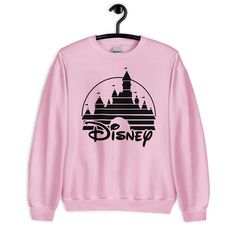 Color: Light Pink, Size: XL Disney World Sweatshirt, Dallas Cowboys Sweatshirt, Disney Sweatshirt, Leopard Print Sweatshirt, Sweatshirts Quotes, Disney Sweatshirts, Disney Castle, Disney Shirt, Pink Sports