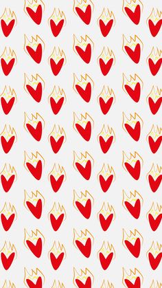 red and gold hearts on a white background with yellow lines in the shape of arrows