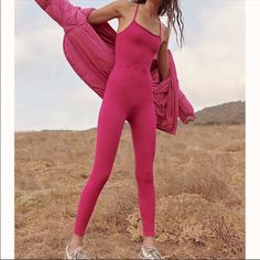 New Free People Movement Jumpsuit Ribbed Color: Pink Size: M/L Condition: New Without Tags Image With Model For Styling Purposes. Tag Image, Free People Pants, Free People Movement, Casual Attire, Fp Movement, Pink Color, Free People, Pant Jumpsuit, Jumpsuit Romper