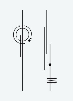 an abstract drawing with lines and circles