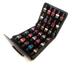 Love them all? Have them all! Our luxurious, professional-quality nail polish case holds up to 36 of your favorite Maya colors. This faux-leather case, with velvet interior, secures each bottle in the ideal, upright position while protecting colors from light and extreme temperature change, helping your lacquers last for years. The perfect gift for the woman who has it all and a must-have for beauty professionals. Including makeup artists and nail techs.  Pro Kit details: Holds up to 36 Maya nai Nail Polish Case, Velvet Interior, Heart Themed, Velvet Interiors, Nail Polish Sets, Nail Polish Collection, Nail Polishes, Makeup Artists, Gorgeous Nails