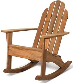 a wooden rocking chair on a white background