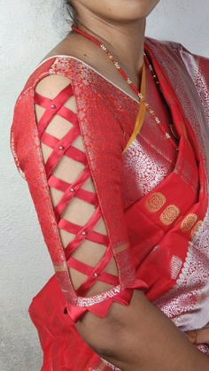 Gauri_Rawal | #designedbygauri✂✂✂🎀🎀💕 | Instagram Silk Thread Bangles, Trendy Blouse, Thread Bangles, Sleeves Designs For Dresses, Blouse Hand Designs, Designer Blouse Patterns, Trendy Blouses, Trendy Blouse Designs