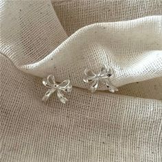 Ribbon Stud Earrings | En Route Jewelry En Route Jewelry, Birthday Inspo, Golden Trio, Bow Jewelry, Mini Bows, Silver Bow, Knot Earrings, Bow Earrings