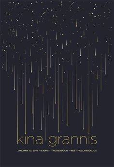 the poster for kina grannis's upcoming album, featuring stars in the sky