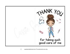 Thank you nurse card free printable pdf