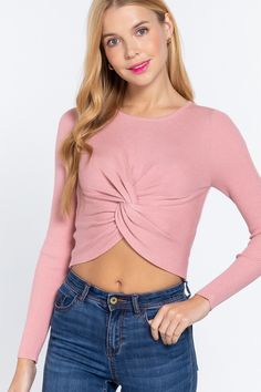 Imported S.M.L CREW NECK KNOTTED CROP SWEATER 49% Viscose 28% Polyester 23% Nylon Cotton Pink ACT Item Measurements: SIZE S Measurements: SIZE SLength:15.5" Waist:26" Bust:28" SIZE GUIDE Scroll down to find the applicable size chart Note: This guide provides general sizing information, which can vary depending on manufacturers and style. Knot Crop Top, Crop Sweater, Cropped Sweater, Sweater Shop, Roxy, Crew Neck Sweater, Black Cotton, Hollister, Trendy Fashion