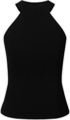 Casual Black Stretch Halter Top, Casual Solid Halter Tank Top, Seamless Racerback Tank Top For Night Out, Ribbed Tops For Night Out In Summer, Chic High Stretch Black Tank Top, Casual Solid Stretch Halter Top, Casual Black Racerback Halter Top, Casual Halter Top With Spaghetti Straps, Casual Solid Color Tank Halter Top