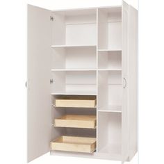 a white closet with shelves and drawers for sale