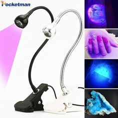 LED Clip Desk UV Lights Ultraviolet Table Lamp Mini Gel Curing Light Nail Dryer Clip On Desk Lamp, Light Nail, Clip Lamp, Light Nails, Brazilian Blowout, Light Clips, Nail Dryer, Book Lights, Diy Nail Art