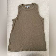 Super Cute Olive Marled Essentials Tank, Xs, Never Used! Great With Jean Shorts, Dress Down Or Dress It Up! Fitted Khaki Tank Top Casual, Fitted Casual Khaki Tank Top, Brown Cotton Tank Top For Day Out, Brown Cotton Summer Tank Top, Trendy Brown V-neck Tank Top, Stretch V-neck Brown Tank Top, Dressed Down, Jean Shorts, Super Cute