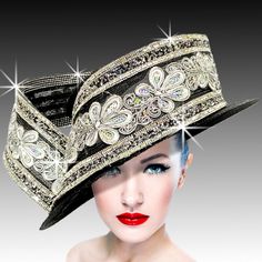 This Breathtaking Couture Sculpted Shimmering Wide Brim Hat, Is The Epitome Of Drama! Its Timeless Elegance And Sophistication Is Perfect For The Kentucky Derby Or Any Equestrian Event! It Is Meticulously Crafted To Captivate With Its Dramatic Silhouette And Shimmering Details. Make A Bold Statement At Any Special Event In This Stunning Piece Of Wearable Art. Embrace Luxury, Grace, And Glamour With This Unparalleled Masterpiece! Hat Sculpture, Oktoberfest Hat, Fiddler Hat, Stylish Womens Hats, Special Occasion Hats, Occasion Hats, Couture Hats, Elegant Hats, Couture Accessories