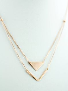 "14K Solid Gold Geometric Layered Necklace Double Pendant Necklace Celebrity Necklace Minimalist Necklace with Adjustable Chain ≫ Product Details ◈ Handmade / Handcrafted Fine Jewelry ◈ Pendant Size: 27mm (Width) ◈ Metal: 14K Solid Gold ◈ Gold Color: White gold, Yellow gold ◈ Chain Length: Adjustable from 16\" ~ 18\" ≫ Please read our FAQ below for more detail." Celebrity Necklace, Morganite Solitaire Ring, Gold Chevron Ring, White Gold Chains, 14k Gold Necklace, Necklace Minimalist, Gold Geometric, Yellow Gold Chain, Layered Necklace