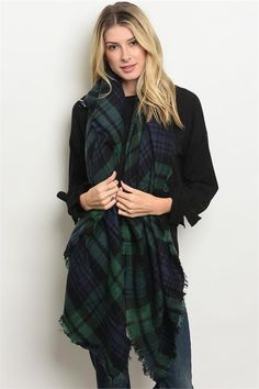 PRETTY PLAID || SCARF LOVE Tartan plaid scarf with black, red, green, yellow, blue, and white colored shades Super soft, knit, medium weight fabric Raw fringe edge Available in 6 colors 100% Acrylic Measurements approximately 57" X 57" Machine wash cold gentle cycle, hang to dry, or dry clean Plaid Scarf Outfit, Green Plaid Scarf, Tartan Plaid Scarf, Scarf Outfit, Plaid Blanket Scarf, Plaid Blanket, Blanket Scarf, Green Plaid, Tartan Plaid