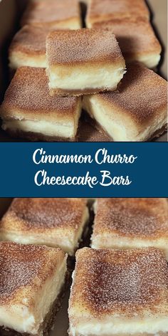 Cinnamon Churro Cheesecake Bars bring together the crispy, cinnamon-sugar flavor of churros with creamy cheesecake filling in a delightful dessert bar. With layers of flaky dough, a smooth cheesecake center, and a generous dusting of cinnamon sugar, these bars are an irresistible treat perfect for parties, gatherings, or any time you need a sweet fix! Cheesecake Churro, Churro Cheesecake Bars, Creamy Cheesecake Recipe, Sopapilla Cheesecake Bars, Cheesecake Bars Easy, Spicy Hot Chocolate, Hot Chocolate Sauce, Churro Cheesecake, Ketogenic Desserts