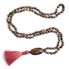 This Intention Necklace is made with high-quality Sonora and Red Creek Jasper gemstones which bring connection and tranquility to the wearer. It was inspired by a trip to the desert in Sedona, Arizona. The colors of land and the way the light played off the landscape was magical. Sonora Jasper is a very grounding stone and connects you to the Earth's energy, and is known as the “supreme nurturer.” It sustains and supports during times of stress, bringing a sense of tranquility and wholeness. Thi Desert Beauty, Red Creek Jasper, Necklace Length Guide, Diy Crown, Zodiac Bracelet, Higher Consciousness, Sedona Arizona, Birthstone Bracelets, Mala Necklace