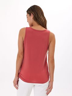 Made from our ultra soft and sustainable Tencel Jersey, the Nia Tank features adjustable ruched detail on the side. Casual Solid Tops With Ruched Sides, Casual Ruched Sides Tank Top For Summer, Versatile Comfortable Tops For Summer, Casual 4-way Stretch Tank Top, Casual Tank Top With 4-way Stretch, Casual Solid Tank Top With 4-way Stretch, Casual Ruched Tank Top For Vacation, Casual 4-way Stretch Tank Top For Everyday, Casual Sleeveless Top With Ruched Sides