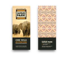 two bookmarks designed to look like an elephant and one with the words safari park on it