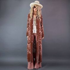 Stevie Style Eclectic Boho Fashion, Boho Duster, Women Long Cardigan, Mode Kimono, Estilo Hippie, Dusters, Rock Chic, Eclectic Fashion, Velvet Fashion