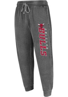 Get cozy in these Chicago Bulls Charcoal TRACKSIDE Fashion Sweatpants! Whether you're relaxing watching the game or just out running errands, these Chicago Fashion Sweats are the perfect way to show your Bulls spirit in comfort and style. These Chicago Bulls Fashion Sweatpants also feature a burnout garment wash brushed knit with left leg distressed screenprint. Cotton Joggers For Loungewear During Sports Season, Cotton Sweatpants For Sports Season Loungewear, Casual Cotton Sweatpants For Sports Season, Casual Cotton Sweats For Sports Season, Cotton Sweatpants For Loungewear During Sports Season, Casual Cotton Sweatpants, Cotton Sportswear Bottoms For Sports Season, Cotton Sportswear Bottoms With Hip Pockets, Casual Relaxed Fit Pants For Sports Season