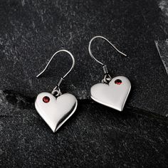 Weight: 3.25 gWidth: 12 mmHeight: 12.8 mmThickness: 1.8 mmMaterial: Plating Color: Silver Heart-shaped Birthstone Earrings For Wedding, Heart Shaped Birthstone Earrings For Wedding, Sterling Silver Heart Earrings For Formal Occasions, Heart Charm Round Earrings For Anniversary, White Gold Heart-shaped Birthstone Earrings, Formal Heart-shaped Birthstone Earrings, Anniversary Earrings With Heart Charm, Nickel-free Heart Pendant Earrings For Valentine's Day, Valentine's Day Nickel-free White Gold Heart Earrings