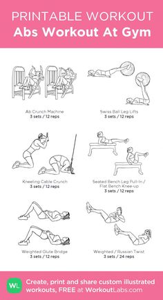 the printable workout for abs workout at gym