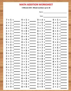 the printable math addition worksheet for students to practice numbers and place value