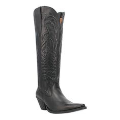 Enjoy classic western design with these women's Dingo Raisin Kane leather western boots. Click this FOOTWEAR GUIDE to find the perfect fit and more! Enjoy classic western design with these women's Dingo Raisin Kane leather western boots. Click this FOOTWEAR GUIDE to find the perfect fit and more! FEATURES Stitching details Knee high style Cushion comfort insole Pull-on for easy on and offDETAILS Leather upper, lining and midsole Rubber outsole Almond toe Pull-on 2-in. heel 16-in. shaft 15-in. circumference Spot clean Imported WARNING: THIS PRODUCT CAN EXPOSE YOU TO CHEMICALS INCLUDING LEAD WHICH IS KNOWN TO THE STATE OF CALIFORNIA TO CAUSE CANCER, BIRTH DEFECTS OR REPRODUCTIVE HARM AND BUTYL BENZYL PHTHALATE (BBP) WHICH IS KNOWN TO THE STATE OF CALIFORNIA TO CAUSE BIRTH DEFECTS OR OTHER RE Western Heeled Boots With Leather Sole For Rodeo, Western Heeled Boots With Leather Sole, Western Style Black Heeled Boots For Rodeo, Western Riding Boots For Fall, Western Boots With Pointed Toe For Rodeo, Western Heeled Boots With Pointed Toe And Leather Sole, Western Boots With Leather Sole And Wide Calf, Western Wide Calf Moto Boots With Leather Sole, Western Wide Calf Boots With Leather Sole