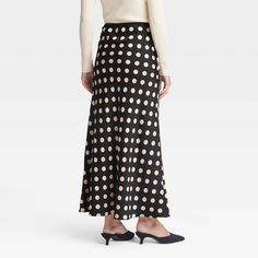 Dress up for brunches, lunches or dinners in chic style with this Maxi Slip Skirt from A New Day™. This maxi-length slip skirt is made from lightweight satin fabric for all-day comfort, while the full elastic waistband lends a secure fit. Tailored in a high-rise silhouette with a slim fit for a flattering look, you can pair this skirt with your fave tops and footwear for versatile ensembles. A New Day™: Style that goes wherever you do. Spring Chic Polka Dot Skirt, Chic Polka Dot Skirt For Spring, Chic Fitted Maxi Skirt For Brunch, Fitted Chic Maxi Skirt For Brunch, Elegant Fitted Polka Dot Skirt, Elegant Polka Dot Skirt For Spring, Fitted Flared Maxi Skirt For Brunch, Chic Polka Dot Long Skirt, Chic Long Skirt With Polka Dot