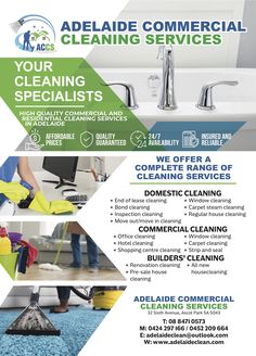 an ad for cleaning services in the bathroom