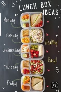 lunch box ideas on a chalk board