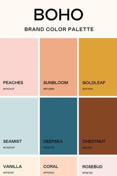 the color palette for boho brand