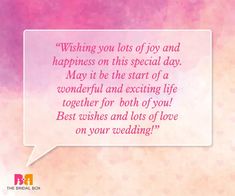 a speech bubble with the words wishing you lots of joy and happiness on this special day